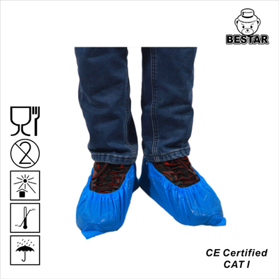 พลาสติกสีน้ำเงินที่ใช้แล้วทิ้งทางการแพทย์ที่ย่อยสลายได้ทางชีวภาพ CPE Shoe Cover