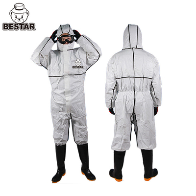 SMS ทิ้งภาพวาด Overalls Breathable Disposable Type 5 6 Coverall
