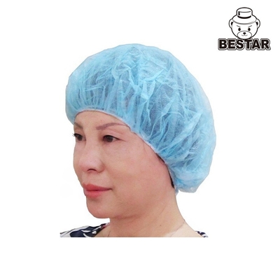 หมวก Bouffant ผ่าตัด SPP แบบใช้แล้วทิ้ง Blue Mop Caps สำหรับโรงพยาบาลและการแพทย์